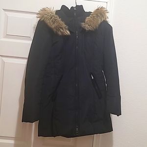 Inc international concepts hooded puffer coat black Medium